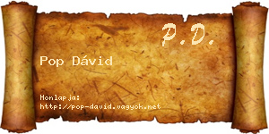 Pop Dávid névjegykártya
